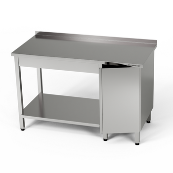 Masă de lucru din oțel inoxidabil cu dulap și raft inferior 200x70x85 cm | FORGAST
