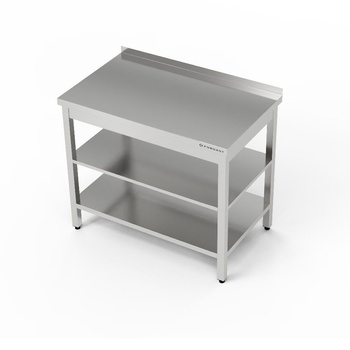 Masă de lucru din oțel inoxidabil cu două rafturi 50x60x85 cm | FORGAST