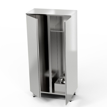 Dulap bipartit din oțel inoxidabil cu chiuvetă 100x50x180 cm | FORGAST