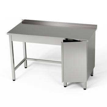 Masă de lucru din oțel inoxidabil cu dulap 130x60x85 cm | FORGAST