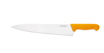 Cuțit de bucătar cu margine ondulată - 31 cm, galben | GIESSER MESSER 8455 w 31 g