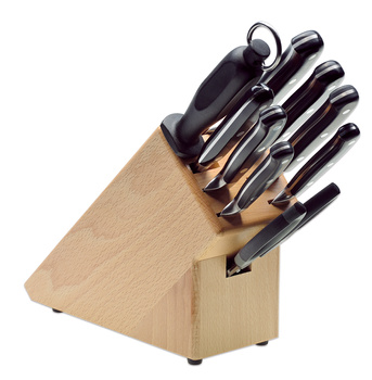 Set de cuțite BestCut în bloc din lemn de fag - 9 piese | GIESSER MESSER 9892 b9 bc