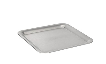 Tavă KAFFEEHAUS ovală cu unghi drept, cu margine îndoită, oțel inoxidabil, 23x23x1.5 cm | APS 30119