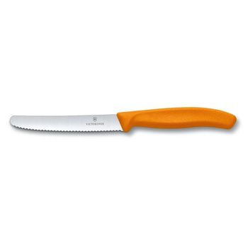 Cuțit zimțat pentru legume și fructe Swiss Classic portocaliu lungimea lamei 11 cm | VICTORINOX 6.7836.L119