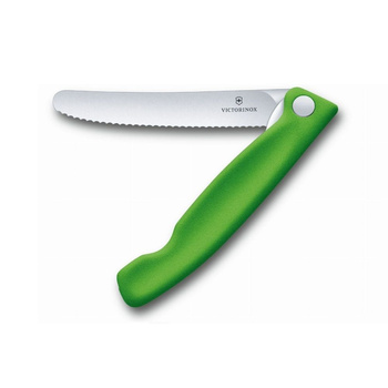 Cuțit pliabil pentru legume și fructe Swiss Classic verde lungime lamă 11 cm | VICTORINOX 6.7836.F4B