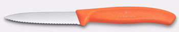 Swiss Classic cuțit zimțat pentru legume și fructe portocaliu lung. lame 11 cm | VICTORINOX 6.7836.L119