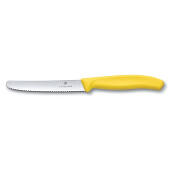 Cuțit zimțat pentru legume și fructe Swiss Classic galben, lungimea lamei 11 cm | VICTORINOX 6.7836.L118