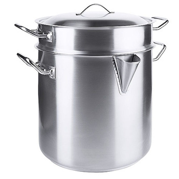 Oală dublă din oțel inoxidabil, capacitate 5 l, cu capac | CONTACTO 2129/240