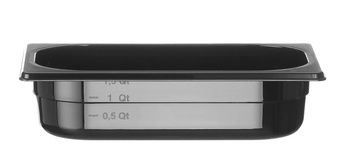 Container GN 1/4 adâncime 6,5 cm din policarbonat negru | HENDI 862636