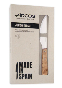 Set de 6 cuțite de friptură, FOREST - lungime. 22 cm, plop | ARCOS 372300