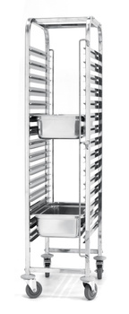 Cărucior pliabil din oțel inoxidabil pentru tăvi și containere GN HENDI 810613