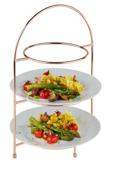 Suport pentru servire cu 3 farfurii, cupru, 29x19.5x43 cm | APS 33211