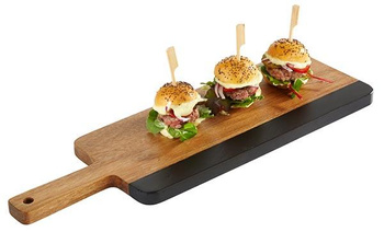 Toc de servire ROCKWOOD, cu bandă de ardezie, maro, 40.5x13x1.5 cm | APS 867