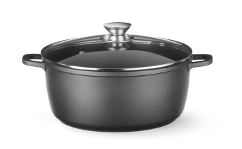 Oală cu strat antiaderent, 7.5 L, neagră, 38.7x31x(H)13 cm | HENDI 611043