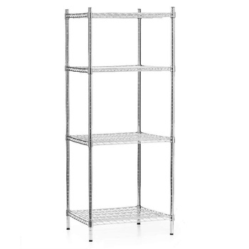 Raft de depozitare din oțel cromat, 4 rafturi, 61x61x180 cm pliabil | FORGAST FG15135