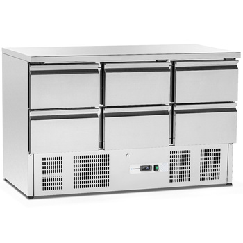 Masă frigorifică 6 sertare, 400 l, cu agregat inferior | FORGAST FG07009