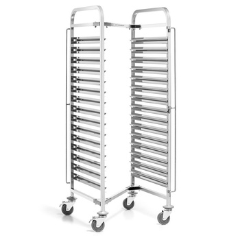 Cărucior pliabil din inox pentru transportul recipientelor GN | FORGAST FG01105