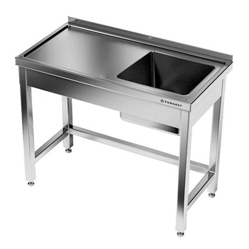 Masă inox cu chiuvetă cu 1 vas 160x60x85 cm | FORGAST