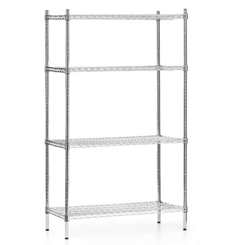 Raft de depozitare din oțel cromat, 4 rafturi, 91x45,5x180 cm pliabil | FORGAST FG15132