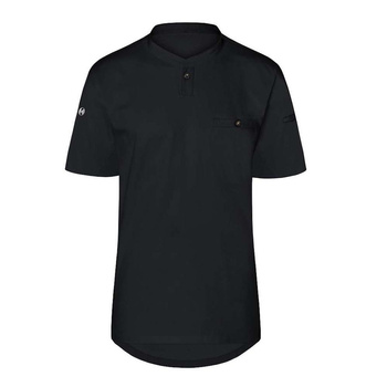 Cămașă de bucătar Performance mânecă scurtă neagră | KARLOWSKY TM 5-1