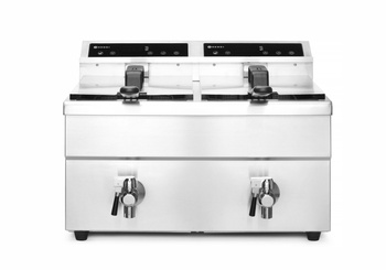 Friteuză inductivă cu 2 compartimente Kitchen Line, 2x8 l, 2x3.5 kW, 230 V | HENDI 215029