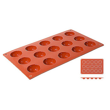 Formă pentru copt din silicon, semisfere, 15 cavități cu diametrul de 4 cm | CONTACTO 6630/415
