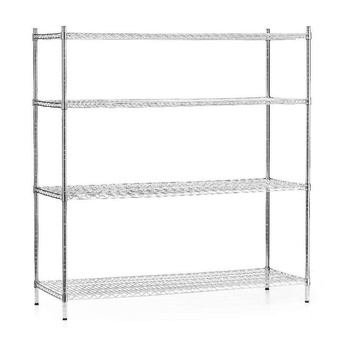 Raft de depozitare din oțel cromat, 4 rafturi, 152x61x180 cm pliabil | FORGAST FG15139