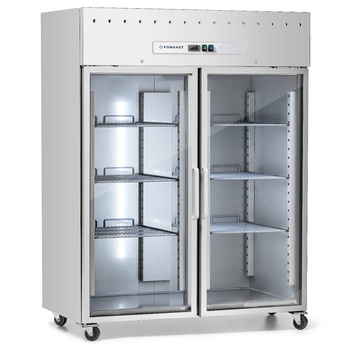 Dulap frigorific din inox GN 2/1 cu uși din sticlă 1476 l FORGAST FG07116