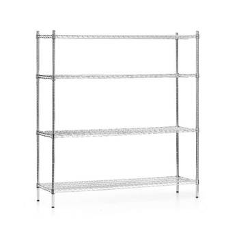 Raft de depozitare din oțel cromat, 4 rafturi, 152x45,5x180 cm pliabil | FORGAST FG15134