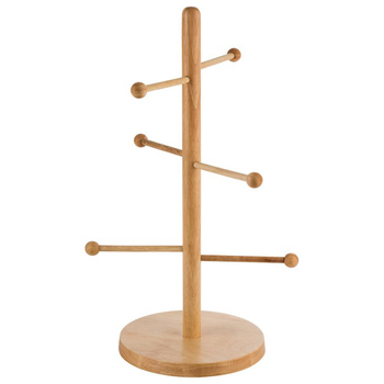 Suport bufet pentru prezentarea covrigilor sau cârnaților, din lemn, maro deschis, 27.5x27.5x50 cm | APS 79553