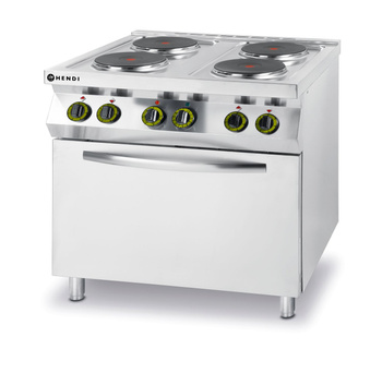 Bucătărie gastronomică electrică cu 4 plite și cuptor, 13.4 kW, 400 V | HENDI 225936