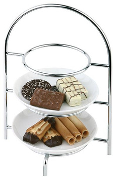 Suport pentru servire cu 3 farfurii, oțel inoxidabil, 18.5x15.5x26 cm | APS 33215