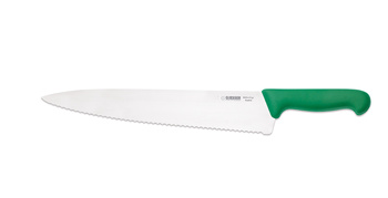Cuțit de bucătar cu margine ondulată - 31 cm, verde | GIESSER MESSER 8455 w 31 gr