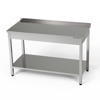 Masă de lucru inox cu raft 60x60x85 cm | FORGAST