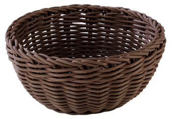 Coș pentru pâine din polipropilenă PROFI LINE, rotund, maro, 20x20x8 cm | APS 50608