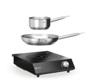 Plită cu inducție 3.5 kW, 230 V + cratiță + tigaie | HENDI 239889