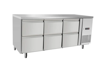 Masă frigorifică cu 6 sertare GN 1/1, unitate laterală, 420 l, 179,5x70x87,9 cm | ARKTIC 237069