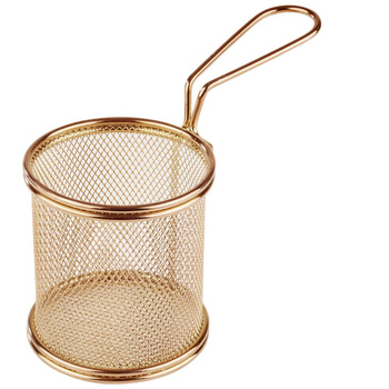 Coșuleț din oțel pentru finger food Snackholder, culoare auriu, diametru 9 cm | APS 40603