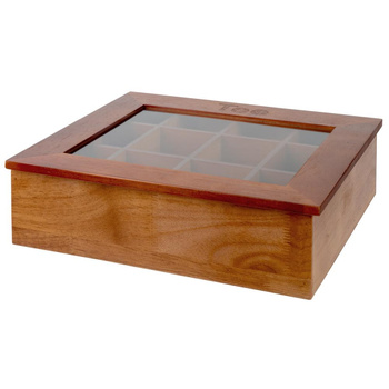 Cutie pentru ceai, lemn, maro închis, 31x28x9 cm | APS 11776