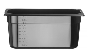 Recipient GN 1/3 adâncime 15 cm din policarbonat negru | HENDI 862513