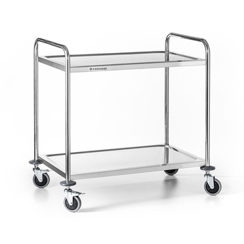 Cărucior pliabil cu 2 rafturi din oțel inoxidabil FORGAST FG01002