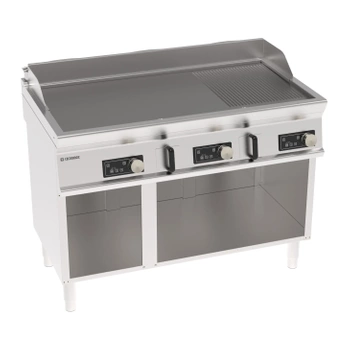 Grătar electric, control electronic, 2/3 neted, 1/3 canelat pe bază deschisă, 120 cm, 400V Tecno74 | TECNOINOX 716247