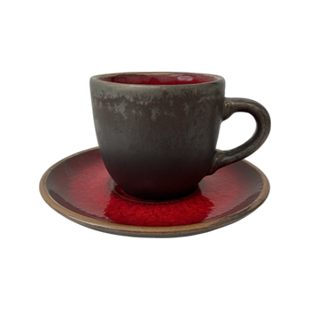 Ceașcă Bel 280 ml cu farfurioară 15 cm Still Cristall rubin | KERA CERAMIKA 2.3.4.RUBIN