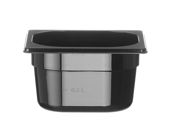 Recipient GN 1/6 ad. 10 cm din policarbonat negru | HENDI 862728