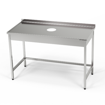 Masă inox cu deschidere pentru deșeuri 170x70x85 cm | FORGAST