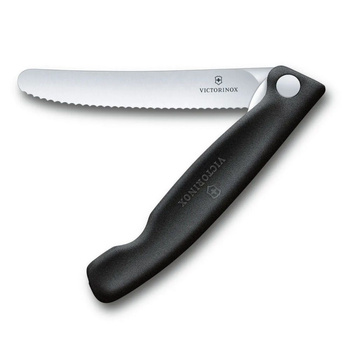 Cuțit pliabil pentru legume și fructe Swiss Classic negru, lungimea lamei 11 cm | VICTORINOX 6.7833.FB