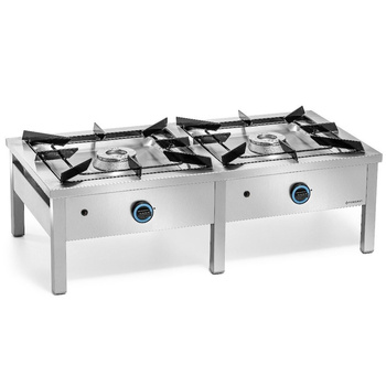 Taburet gastronomic cu gaz, 2 arzătoare, 2x7.2 kW, propan-butan | FORGAST FG09412