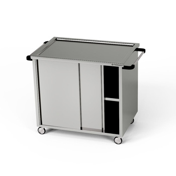 Cărucior de așteptare cu 3 rafturi și ușă glisantă 120x60x85 cm | FORGAST