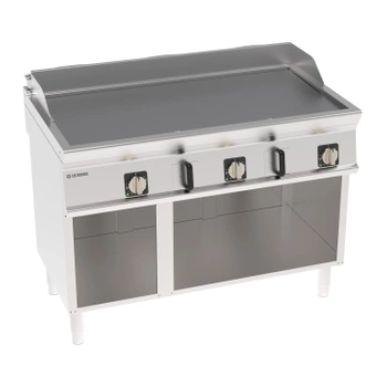 Placă pentru grătar electric, suprafață netedă, cromată, periat, pe o bază deschisă, 120 cm, 400V Tecno74 | TECNOINOX 716209