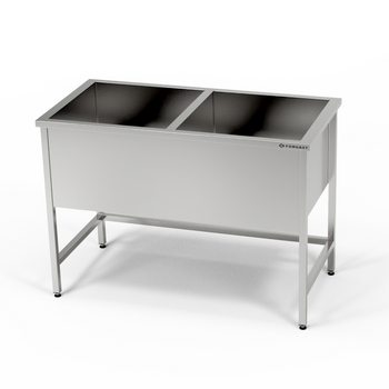 Bazin cu 2 camere din oțel inoxidabil (adâncime. 40 cm) 120x70x85 cm | FORGAST